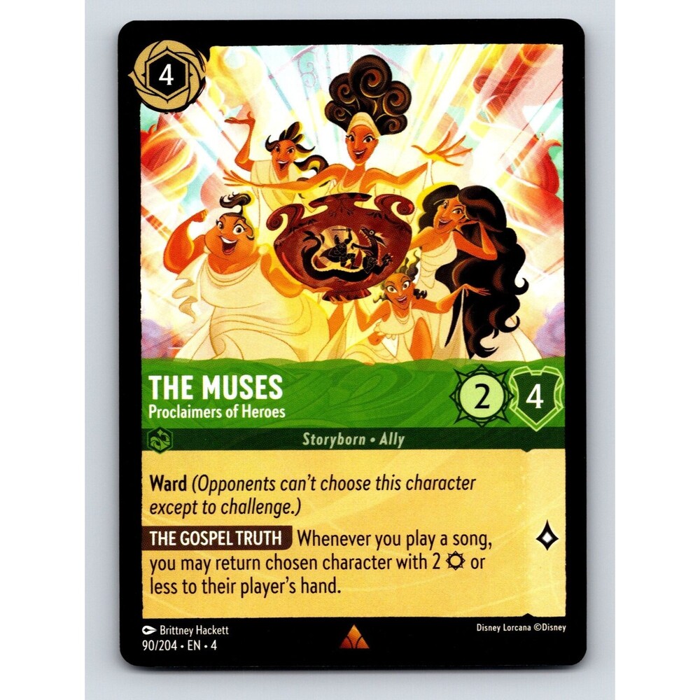 Disney Lorcana Muses HP 4 Gospel Truth Ability Legendary Green Card